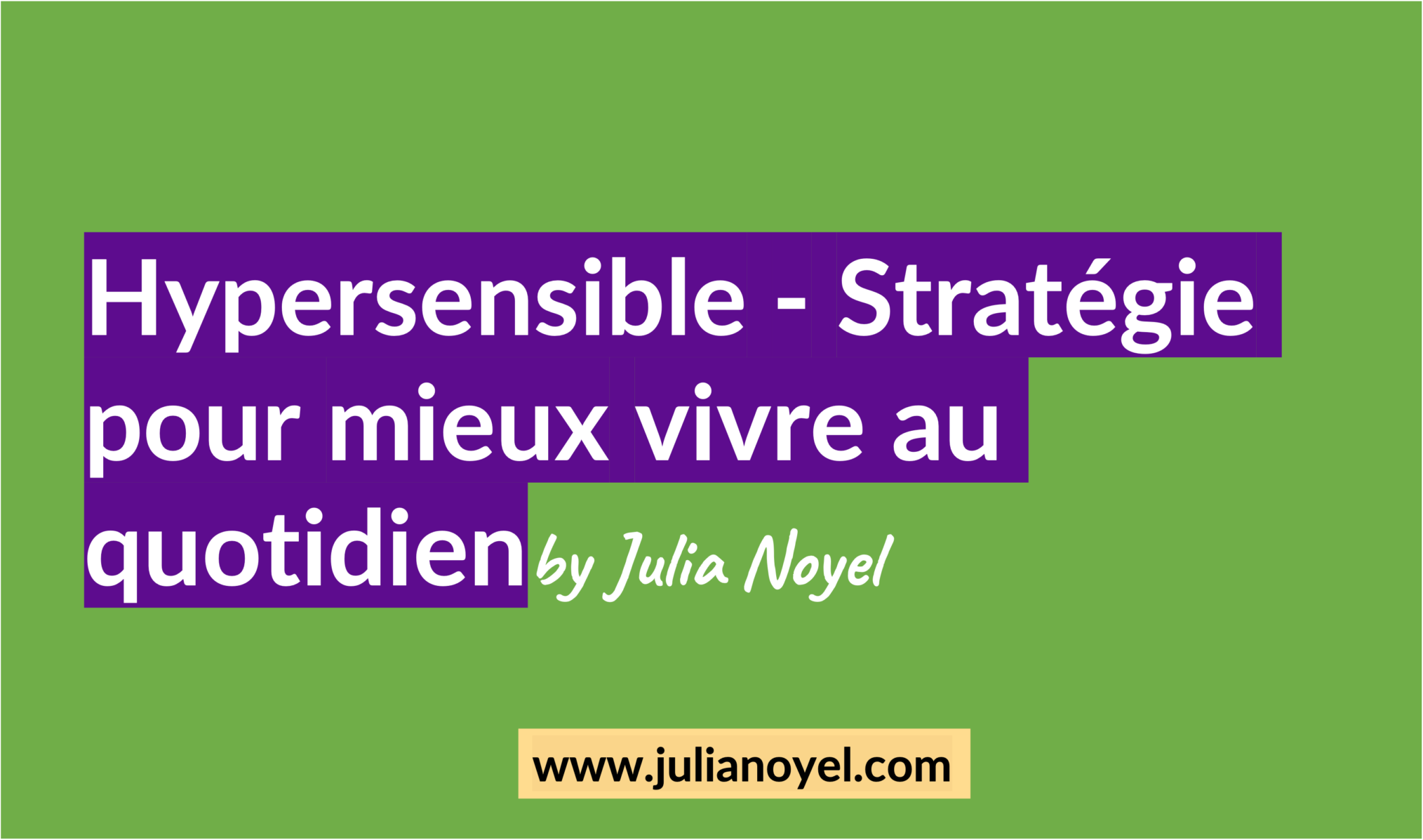 Hypersensible - Stratégie pour mieux vivre au quotidienby Julia Noyel