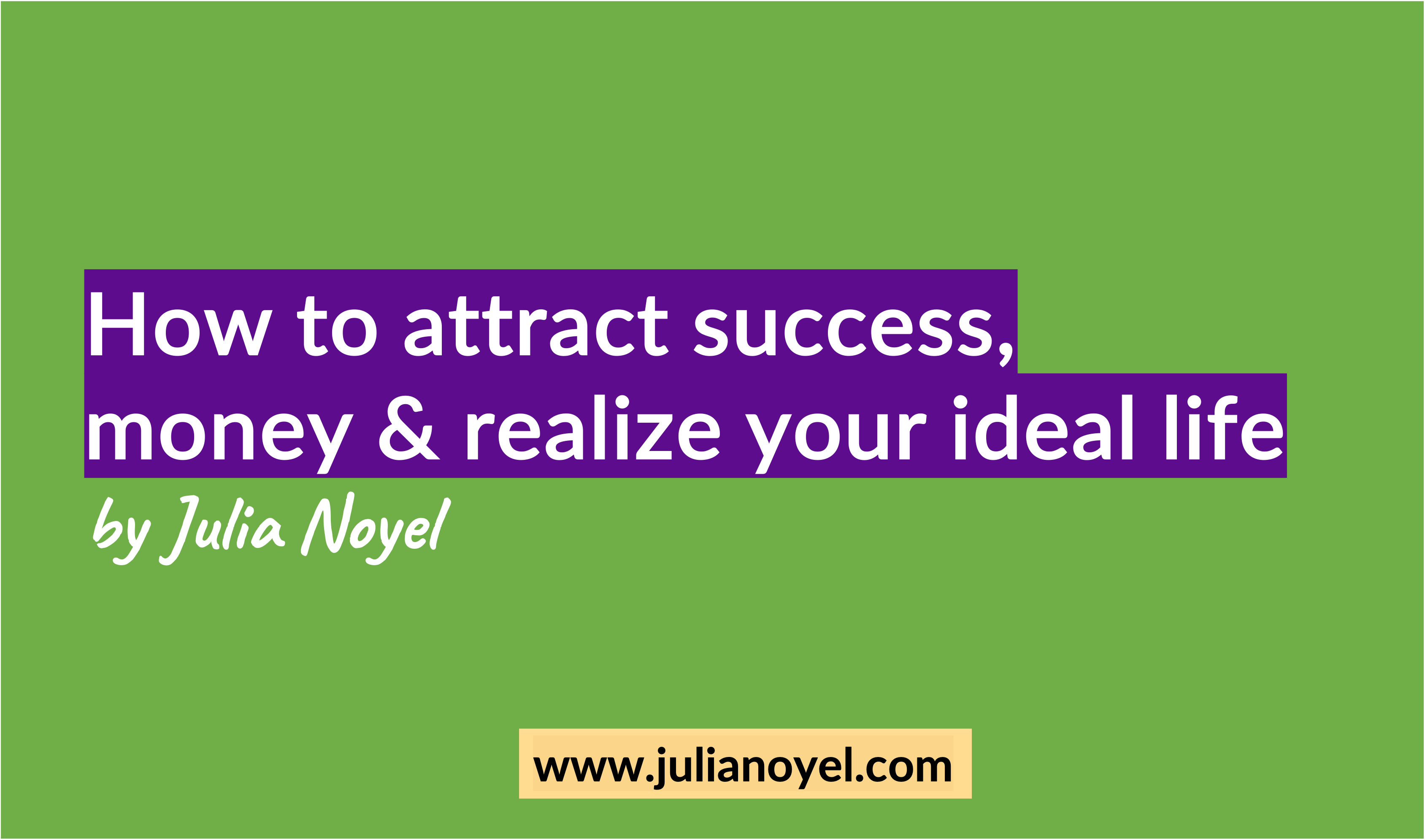 How to attract success, money & realize your ideal life by Julia Noyel