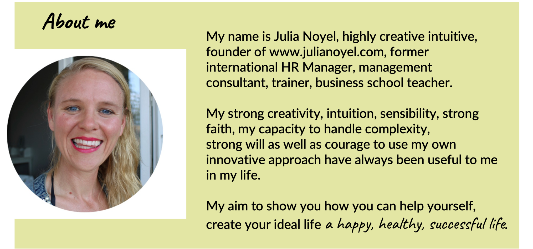 about me Julia Noyel
